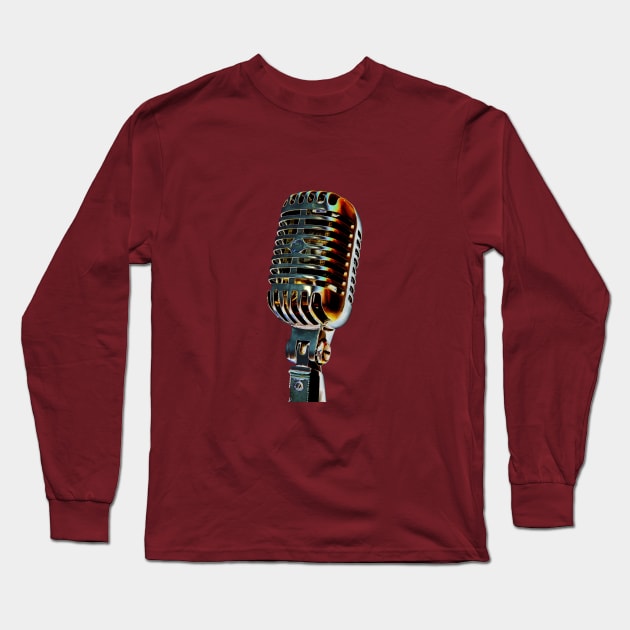 Vintage Microphone Long Sleeve T-Shirt by fulya
